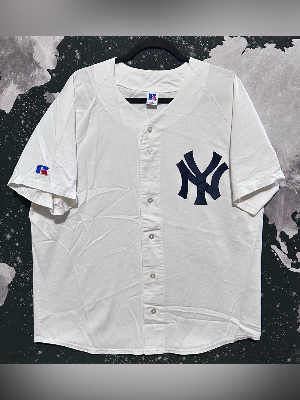 Russell Athletic New York Yankees Button Up Home Jersey